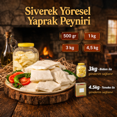 Siverek Yöresel Yaprak Peynir 500gr ve 1 kg vakumlu-3kg petle - 4,5kg teneke