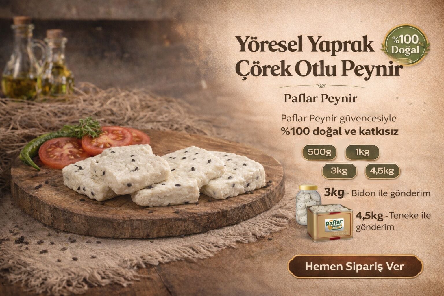 Siverek Yöresel Yaprak Çörek Otlu Peynir